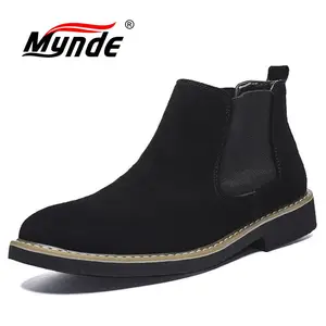 Мужские ботинки из натуральной кожи, водонепроницаемые повседневные ботинки из коровьей кожи, мотоциклетные ботинки, Осень-зима 2019