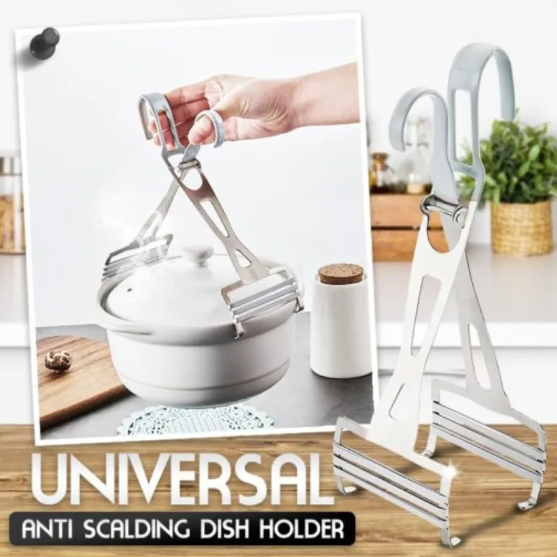 

Foldable Hot Bowl Clip Pot Dish Holder Steamer Plate Tong Anti-Hot Clamp Gripper Kitchen Tools Heat Insulation Kitchen Gadgets