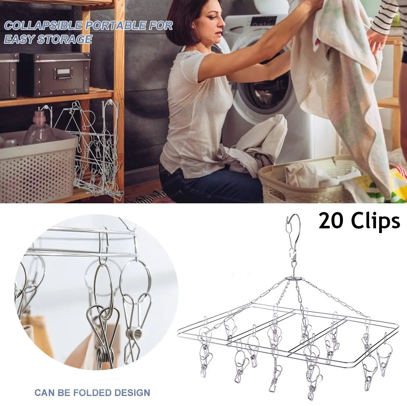 

Multifunction Clothes Hangers Baby Hangers Drying Hanger Folding Clothes Drying Rack Stainless Steel Household