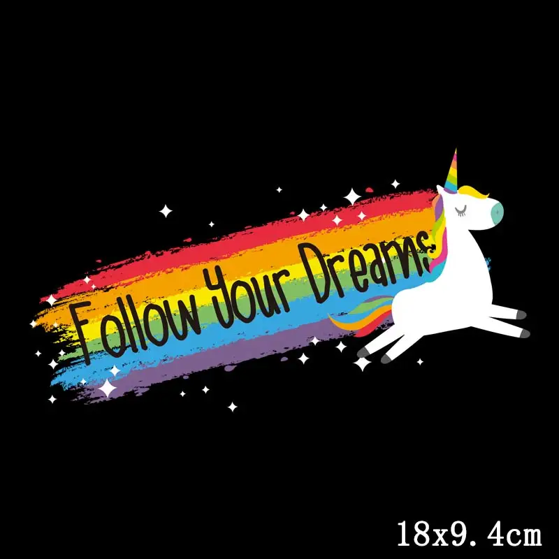 Prajna Радужный Единорог теплопередача Печатный утюжок для одежды мультфильм