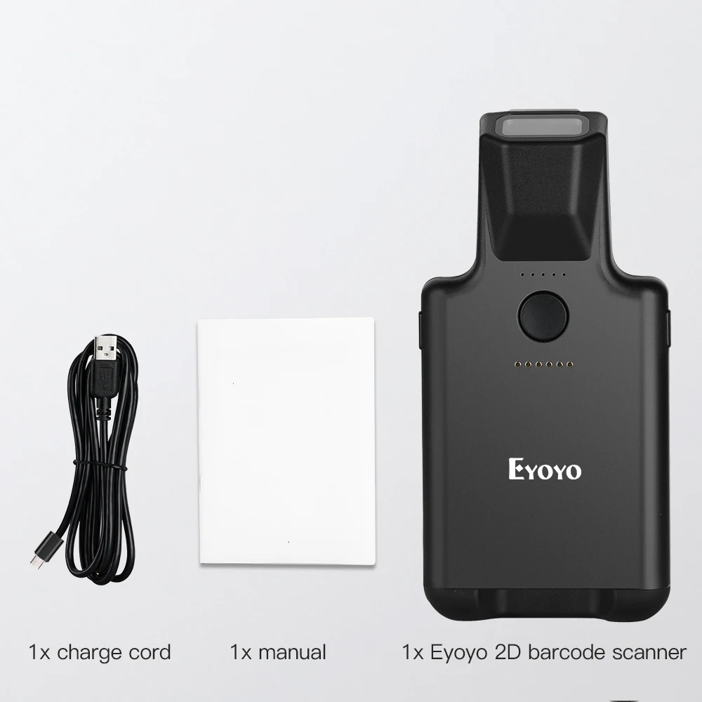 Портативный сканер штрих-кодов Eyoyo 2D Bluetooth 1D UPC-A CODE39 беспроводной считыватель для