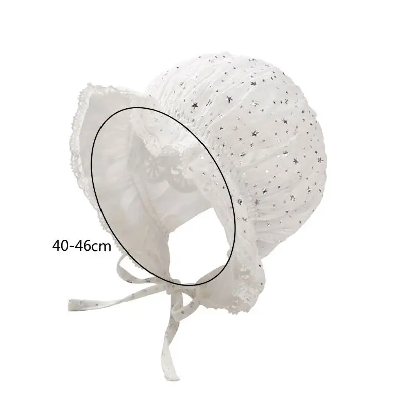 

Newborn Baby Cute Princess Cap Lace Star Sequins Printed Infant Toddler Baby Bonnet Girls Summer Sun Hat Gifts