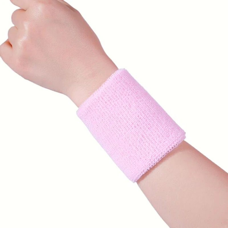 

Unisex Cloth Cotton Sweatband Sports Wrist Tennis Yoga WristBand Arm Sweat Absorb Sleeve Towel Band Bracers Wrist Wrap