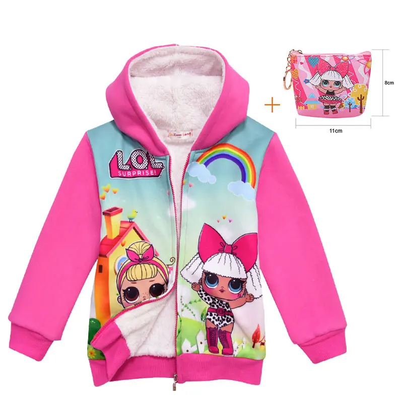 Новое зимнее пальто с рисунком сюрприз для девочек куртка Детская рубашка на