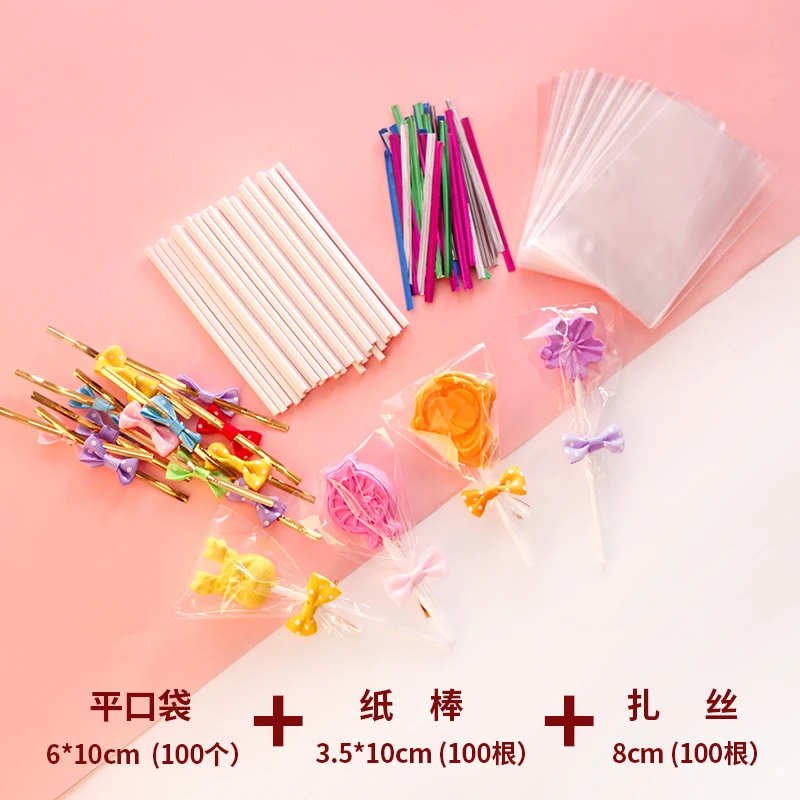 Леденец на палочке бумажный стикер прозрачный набор для плоских сумок выпечки |