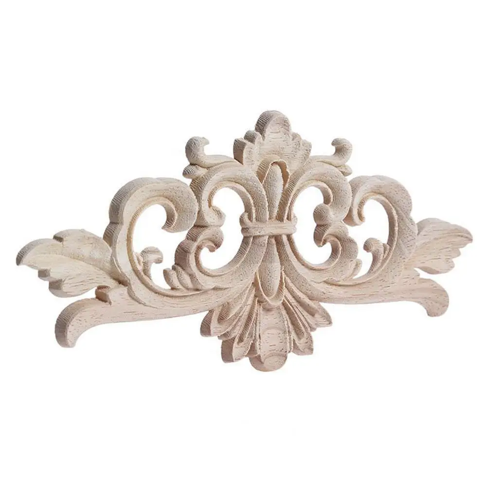 

Retro European Style Wood Carved Corner Applique Unpainted Furniture Decoration