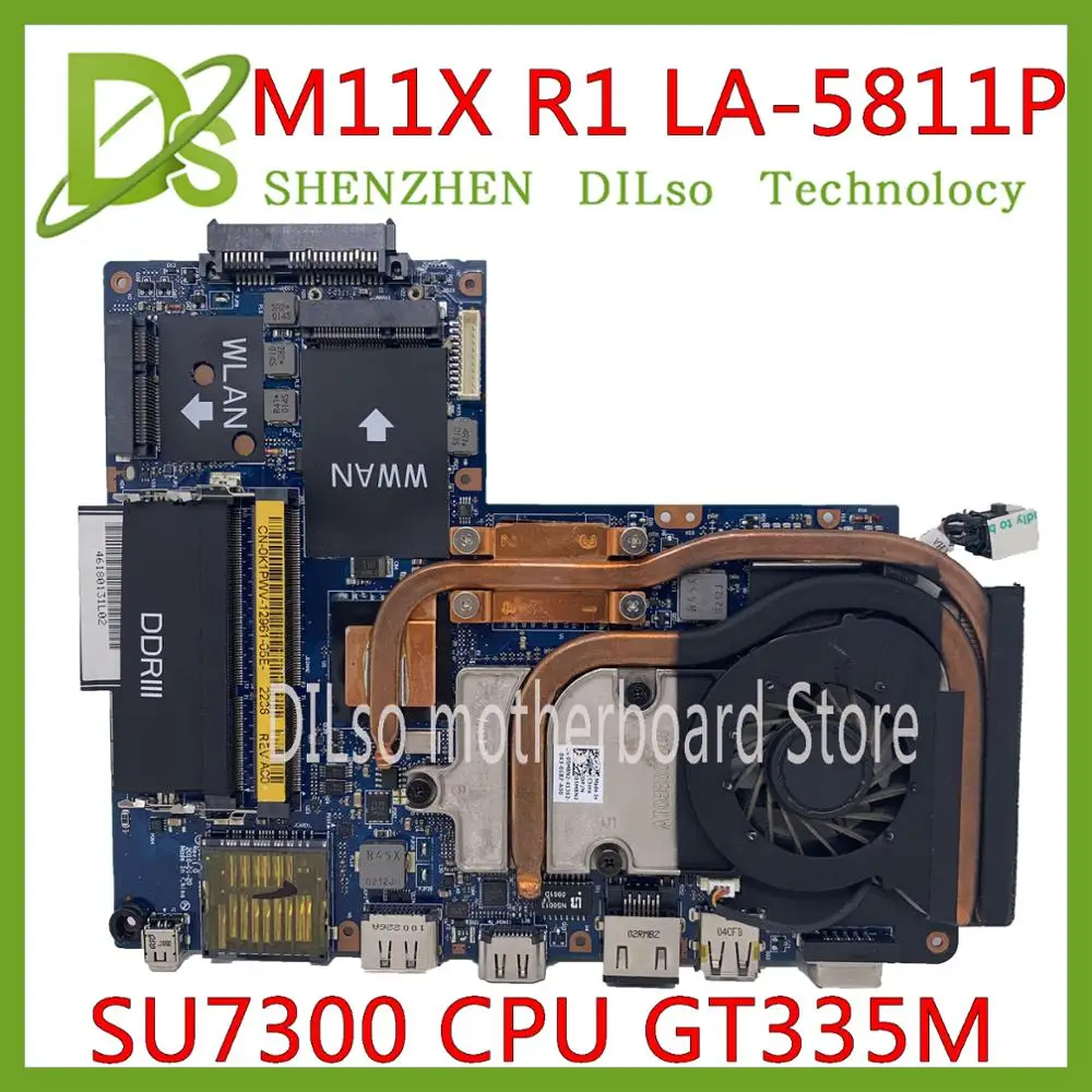 

KEFU NAP00 LA-5811P материнская плата для DELL M11X R1 M11X CN-0K1PWV материнская плата для ноутбука оригинальная протестированная SU7300 CPU GT335M DDR3