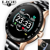 lige 2021 new smart watch men led screen heart rate monitor blood pressure fitness tracker sport watch waterproof smartwatch