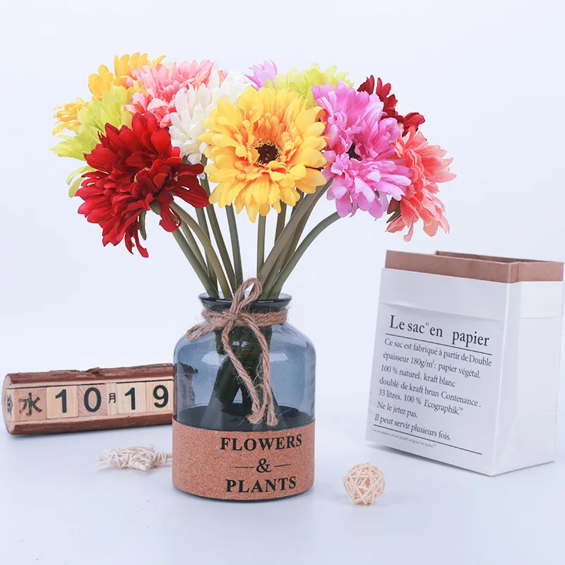 Ручная работа Gerbera модный домашний сад невесты Diy из упаковочного материала Свадебные банкетные Декоративные искусственные цветы ножницы Корона