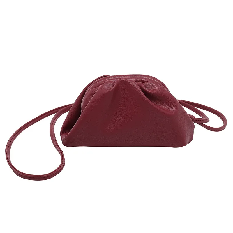 wine red BXX Sac/ модные осенне-зимние роскошные женские сумки дизайнерские плиссированные мини-облако мини-кошелек для монет сумка ZE765 - Цвет: wine red