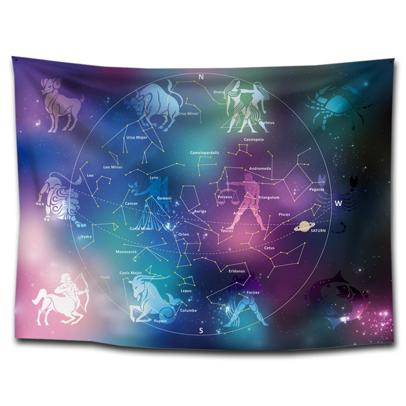 Гобелен с созвездиями настенный эстетический в стиле Триппи гобелены пляжное