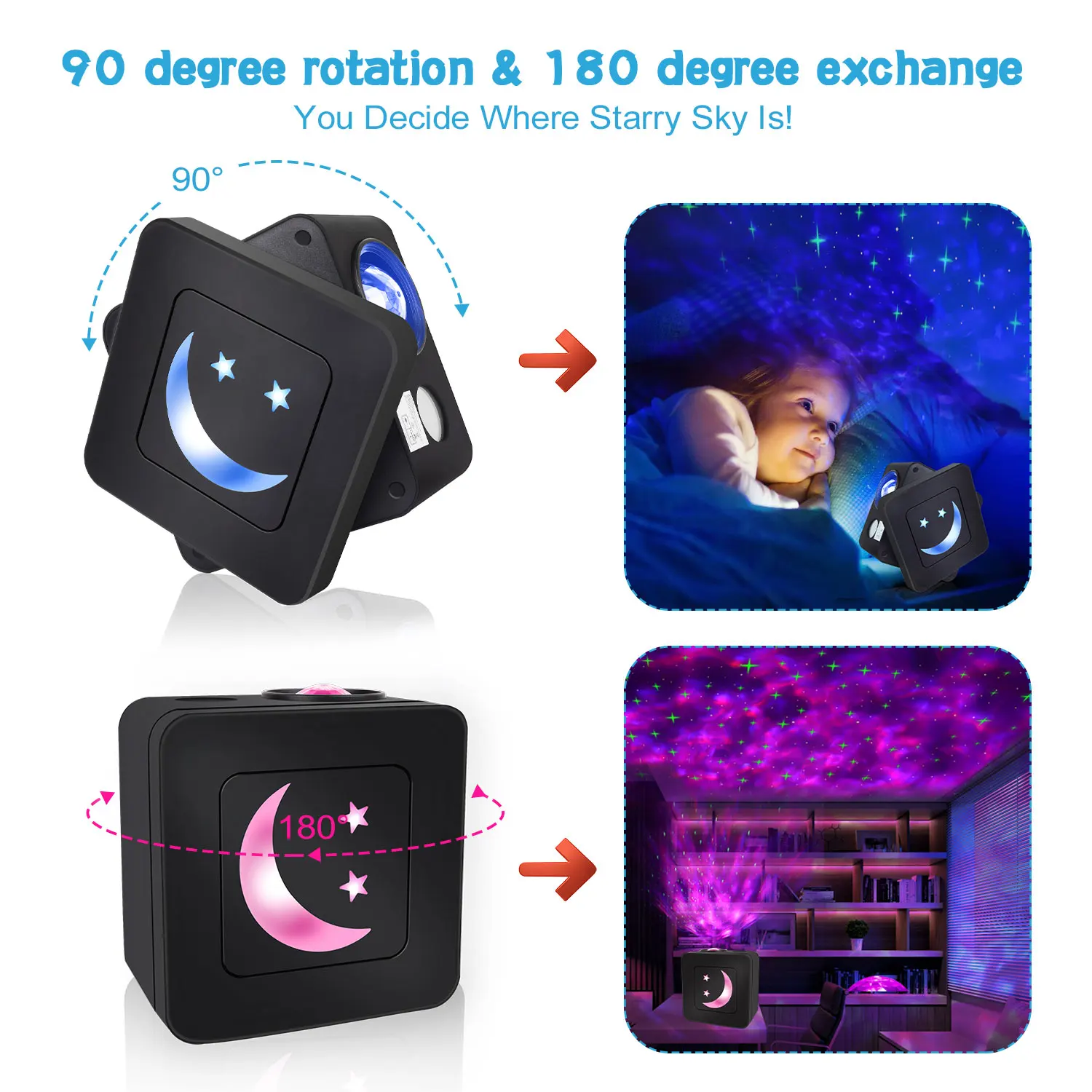 

10 Style Star Galaxy Voice Control Laser Starry Sky Projector Rotating Water Waving Night Light Led Colorful Nebula Cloud Lamp