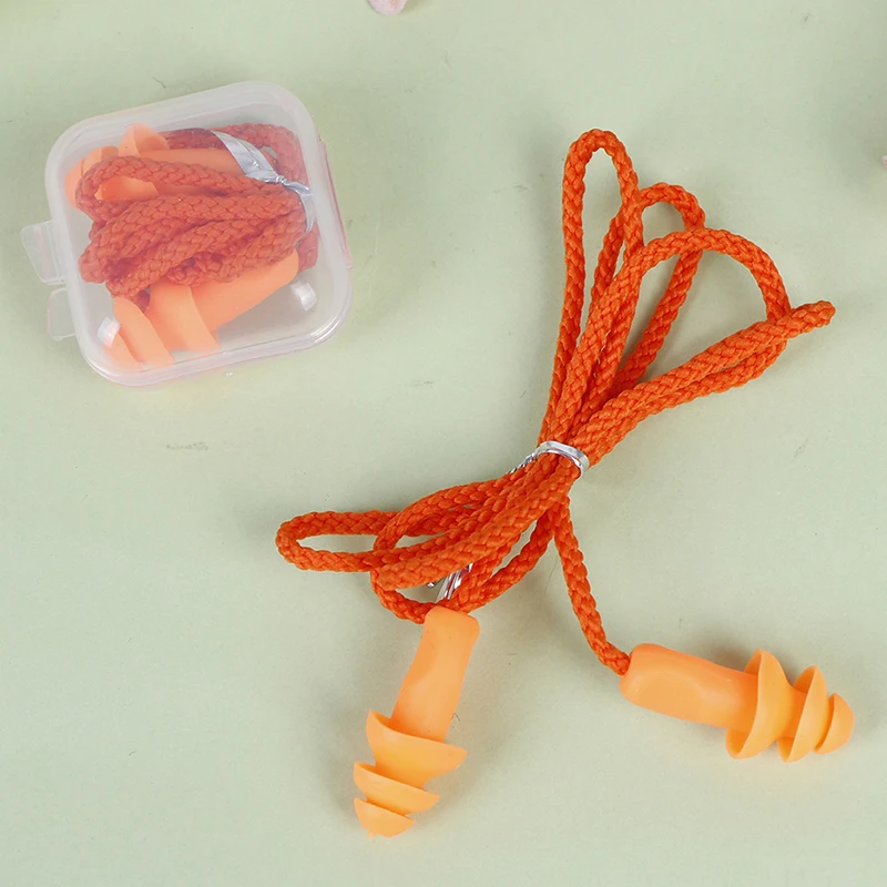 

10pcs Soft Silicone Corded Reusable Ear Plugs Washable Noise Defense Hearing Protection Earplugs 3M Anti 25dB Noise