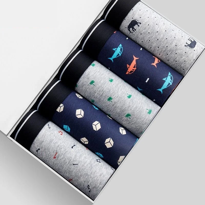 

Men's Boxer Underwear Men Cotton Boxers Homme Brand Mens Underpants Male Panties Breathbale U Convex Pouch Printed Shorts L-3XL