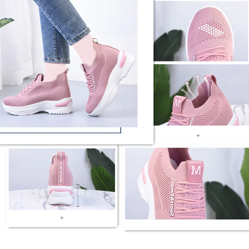 Women's sports shoes 2021summer Women's sneakers Breathable Mesh Platform Joggingshoes Ladies Casual shoes size 36-41wholesale