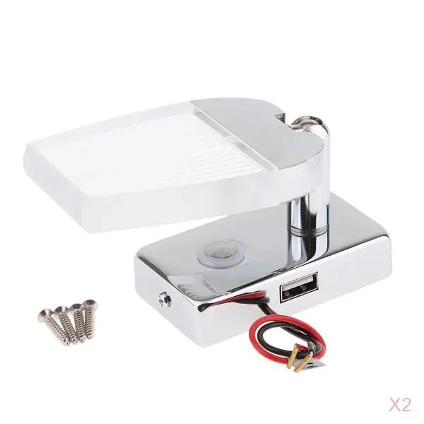 

2 шт. Светодиодная лампа с питанием от USB для чтения, сенсорный выключатель с регулируемым переключением, поворотный настенный светильник дл...