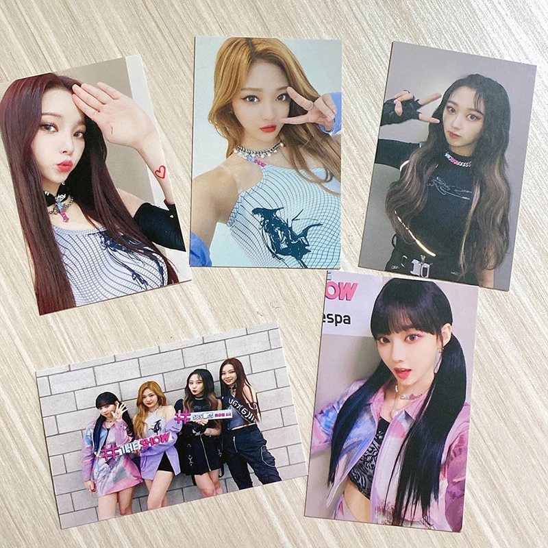 

5Pcs/Set KPOP Aespa Album The Show Photocards Double-Sided Waterproof WINTER GISELLE KARINA NINGNING LOMO Cards Postcards Q43