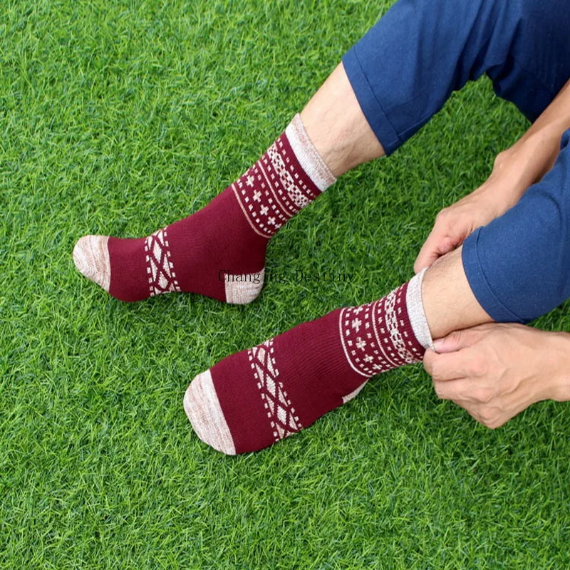 Осенне-зимние мужские хлопковые носки удобные повседневные толстые Дышащие в