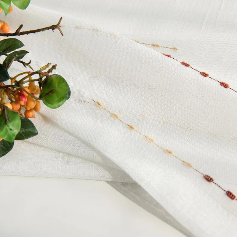 Белые полосатые льняные тюлевые занавески для гостиной спальни жаккардовые