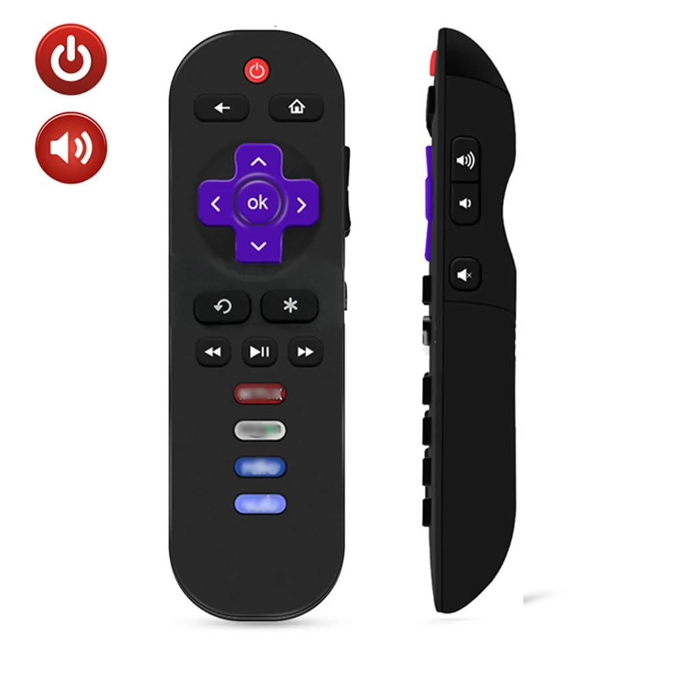 Пульт дистанционного управления для TCL Для ROKU tv Замена управления Лер легкая работа для большинства TCL tv и для большинства Roku tv с боковой кнопкой - Цвет: Черный