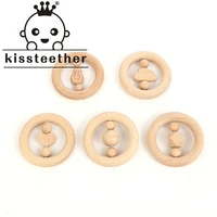 kissteether baby toys rattles for newborns bed bell wooden ring 0 12 months beech 1pcs wooden ring teether educational toy gift