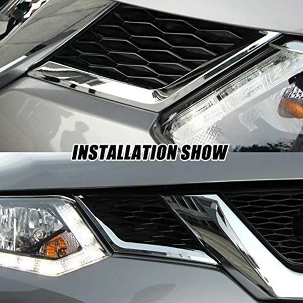 4 шт. Хромированная передняя решетка гриль Сетка Крышка отделка для Nissan Rogue X-Trail T32