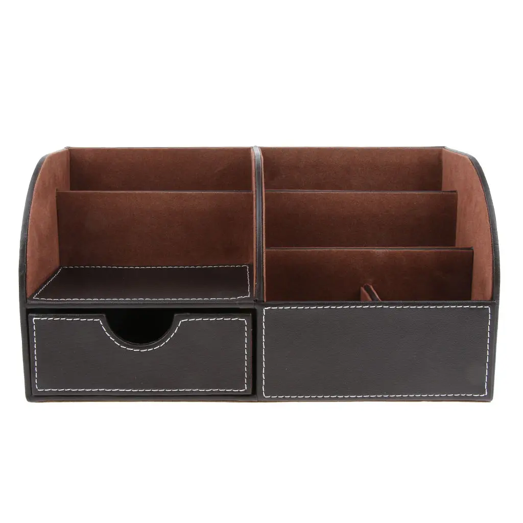 

Pu Leather Multifunction Stationery Organizer Storage Box Desk Organizer