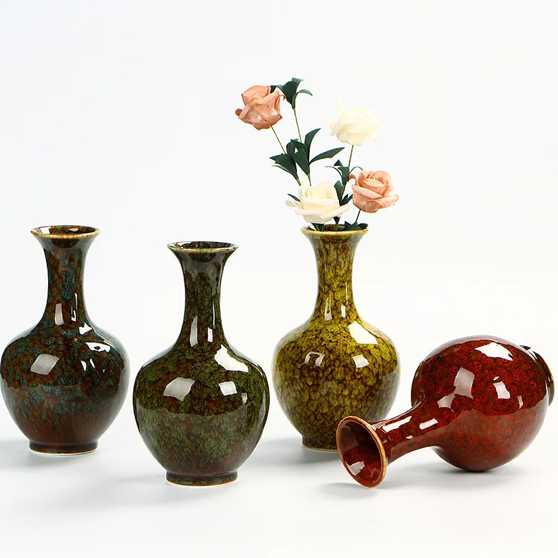 

Kiln Change Ceramic Vase Hydroponic Flower Inserted Dry Flower Flower Home Decoration Crafts Desktop Ornaments