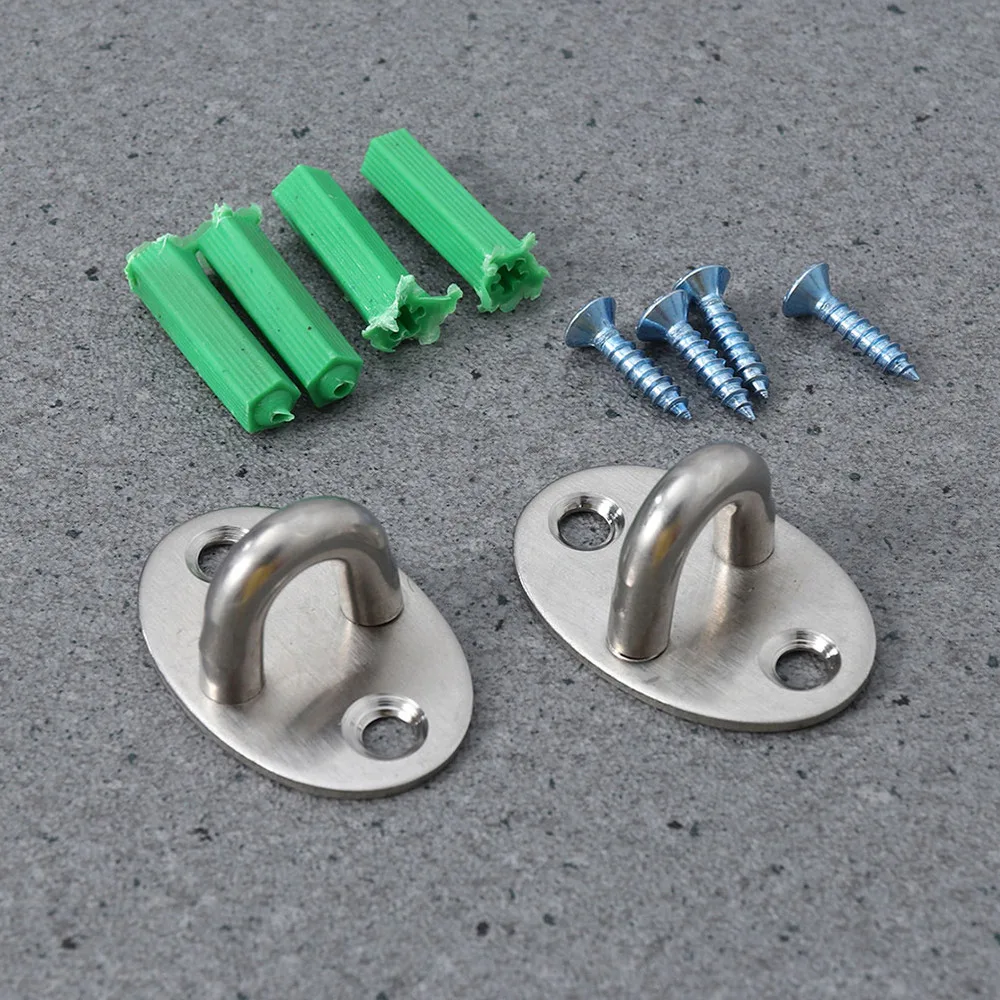 

4Pcs Wall Mount Ceiling Hanger Stainless Steel Staple Hook Loop with Accessories