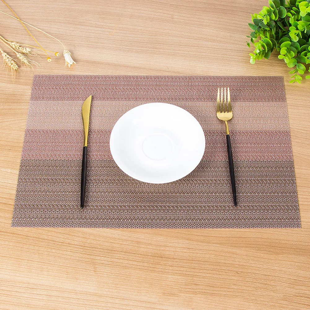 

4pcs Pvc Table Bowl Mats Washable Rectangular Placemats Anti-skid And Heat-Insulation Coaster Pads Home Heat Resistant Placemat