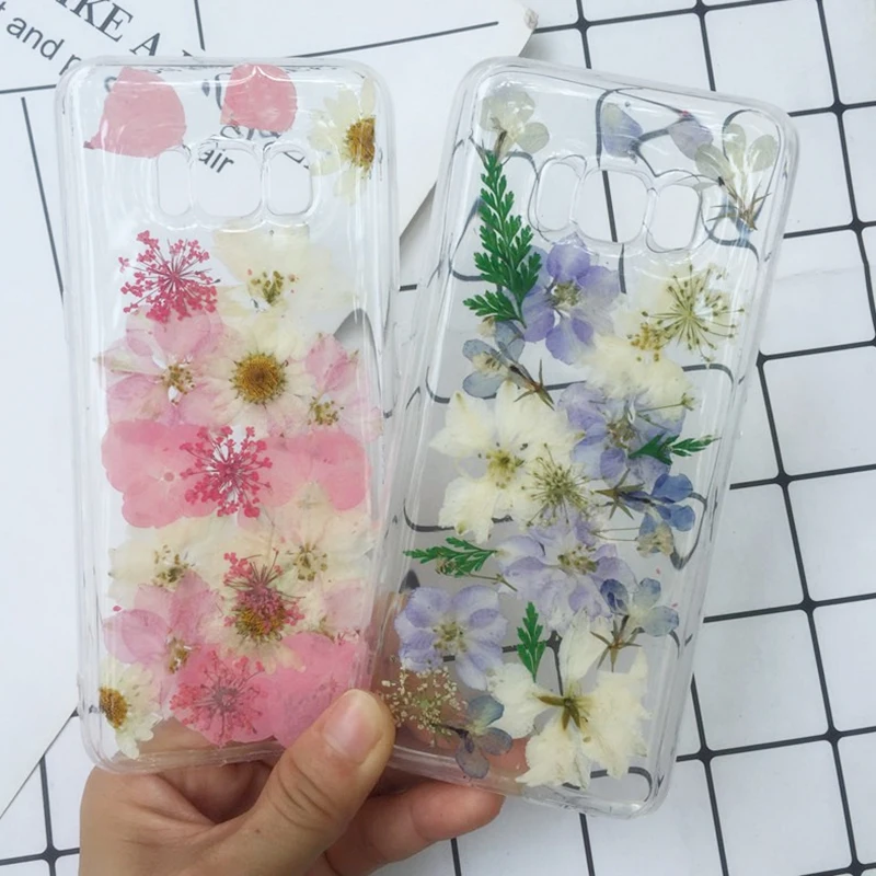 Tfshining живыми цветами чехол для телефона для samsung Galaxy S8 S9 плюс S10 Plus Note 9 8 ручной высушенный цветочный прессованные прозрачный чехол из ТПУ