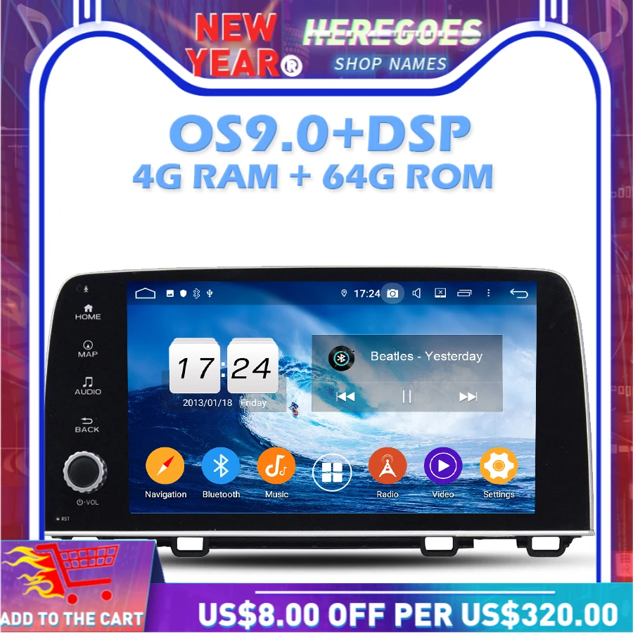 IPS DSP Android 10 0 B 6B ROM автомобильный dvd плеер Wifi Bluetooth радио GPS карта для Honda CRV