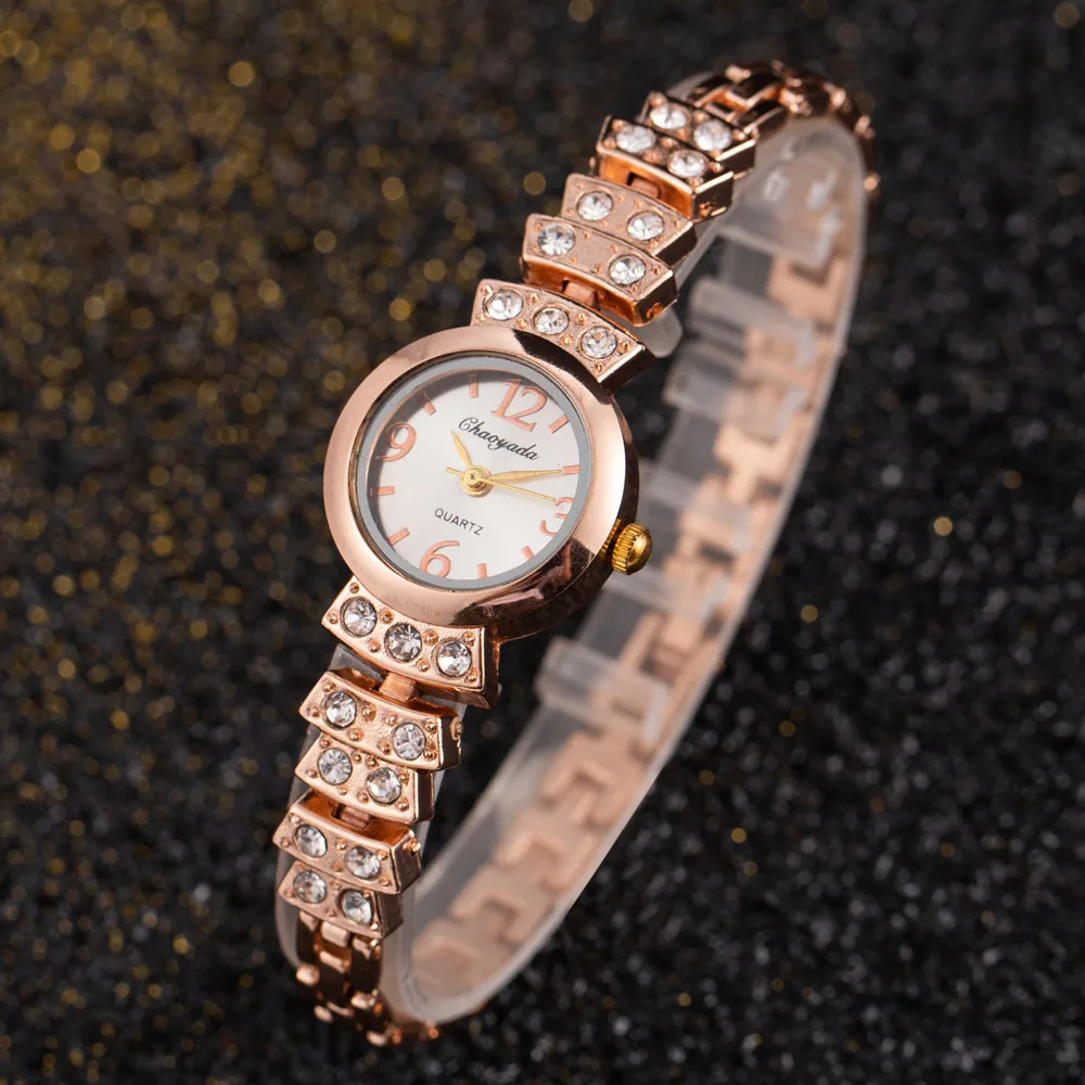 

Fashion Women Watch Rose Gold Dress Casual Quartz Watches Alloy Watchband Round Dial Ladies Luxury Gift Hour Clock Montre Femme