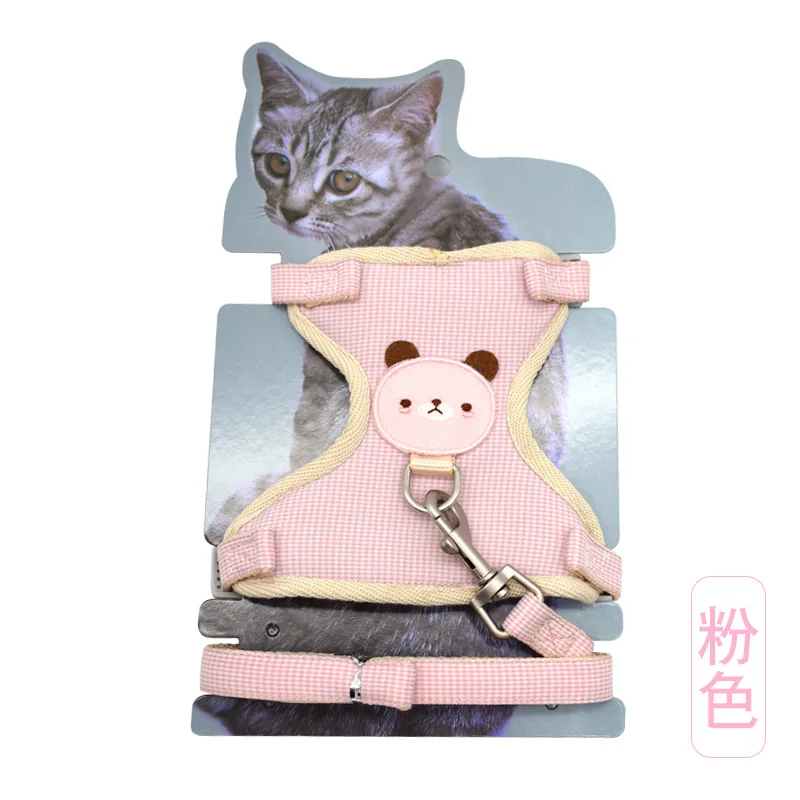 Bear Netting Chest-back Clothing Puppy Traction Rope New Plaid I-shaped Dog Cat and Belt dog accessories | Дом и сад