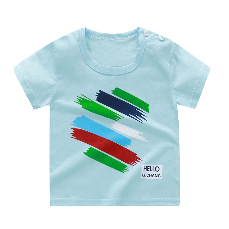 Футболка для маленьких мальчиков и девочек Повседневная модная летняя футболка