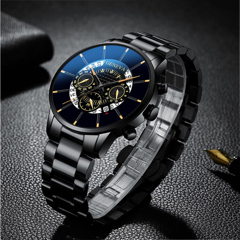Men's luxury gold stainless steel watch fashion casual sports clock Men's business quartz watch