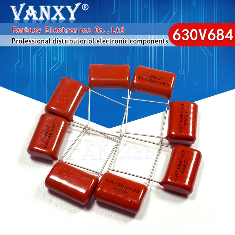 10 шт. 630V684J 0 68 мкФ шаг 20 мм 684 630V 680nf CBB полипропиленовый пленочный конденсатор с