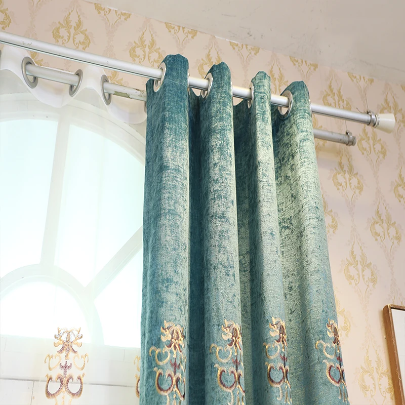 Высококачественная шелковая штора с вышивкой в европейском стиле Роскошная s для
