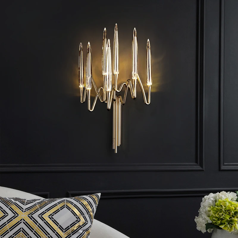 

Modern Metal Crystal Wall Light Home Hotel Living Room Bedroom Decor Wall Lamp LED Suspension Lamps WA249