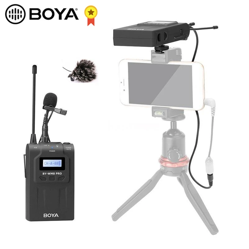 

BOYA BY-WM8 Pro K1 UHF Wireless Microphone MIC System Dual Channel Lavalier Dual-Channel 32 MHz of transmission bandwidth