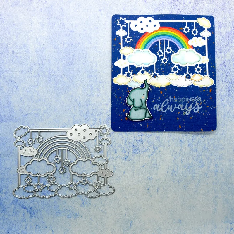 GJCrafts металлические режущие штампы Радужная рамка для скрапбукинга DIY Фотоальбом