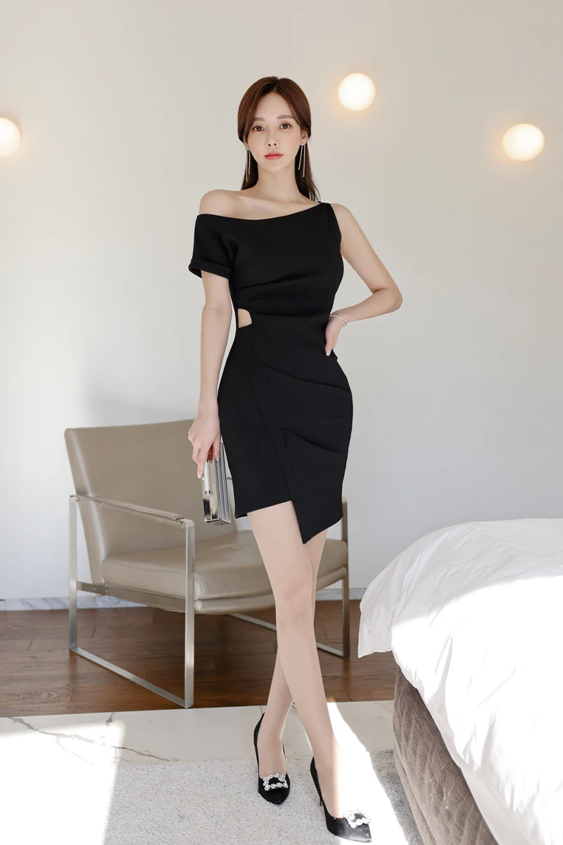 

COIGARSAM Sexy Women dress Dresses Black 5536