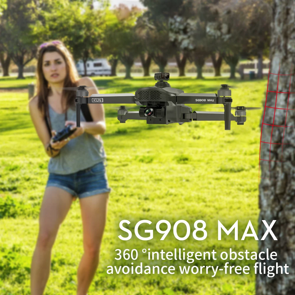 Dron SG908 MAX con GPS y c&aacute;mara 4K, cuadric&oacute;ptero Profesional sin escobillas, 3KM, 5G, Wifi, FPV, regalos de Navidad, 3 ejes, 2022-4