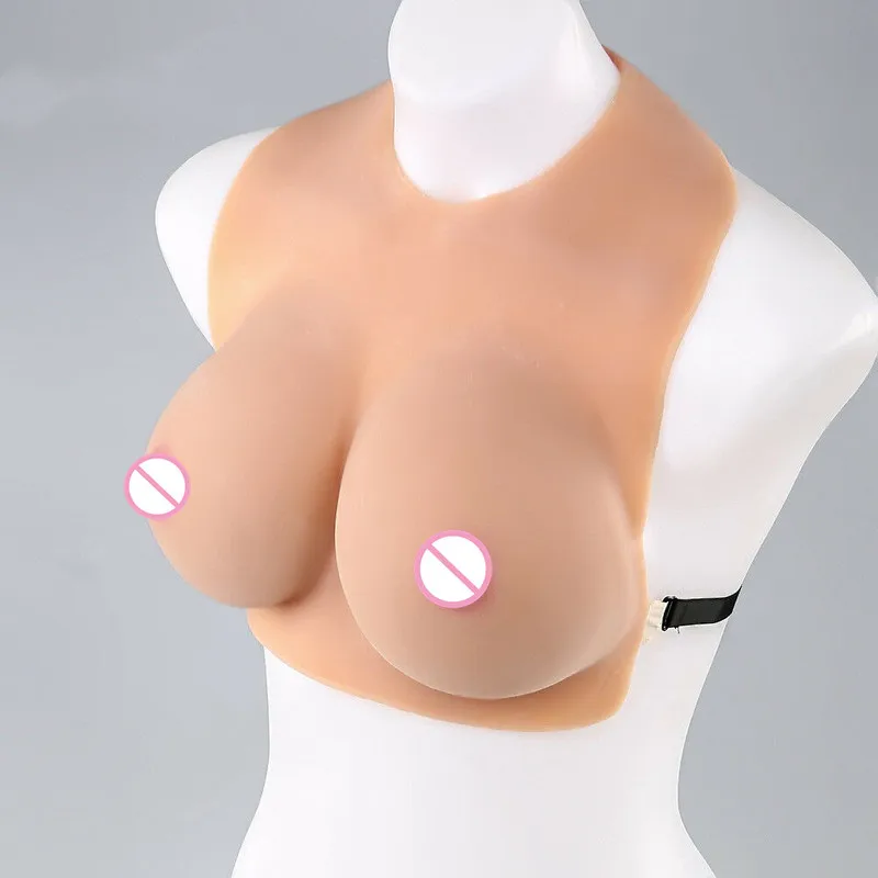 Artificial Silicone Breast Forms Half-body Soft Fake Breast Tight Suit CD Crossdresser Transgender Boobs Plus Size Push Up Bra