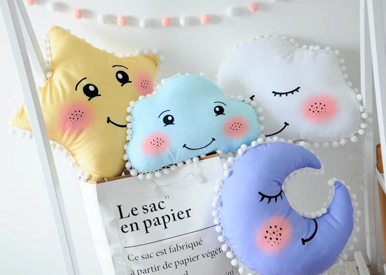 

Sky Plush Series Pillow Stuffed Moon Star Clouds Plush Toys Lovely Soft Cushion Nice Bed Sofa Kawaii Pillow Christmas Girls Gift