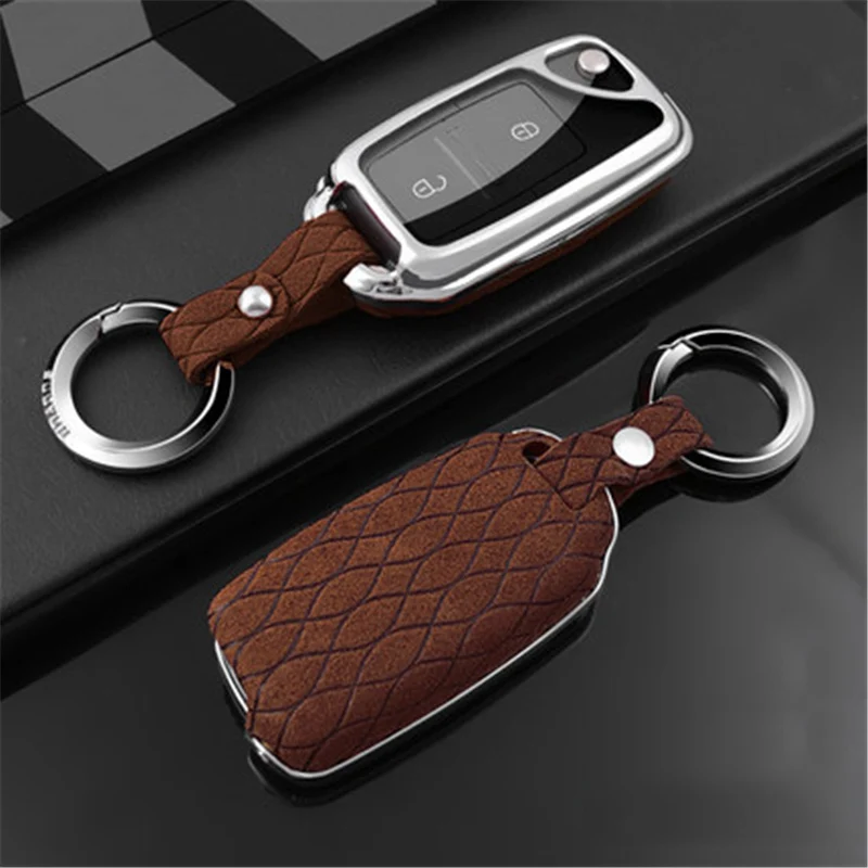Кожаный чехол для ключей автомобиля защитный VW Bora Jetta POLO Passat Skoda octevia Fabia seat Leon Golf 7