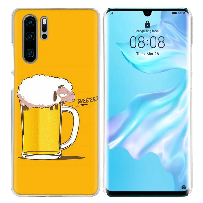 06 Жесткий чехол-накладка из поликарбоната для huawei Honor P20 mate 20 10 P10 P9 P8 8X9 Lite P Smart+ Plus Nova 3i прозрачный чехол с изображением пива - Цвет: 06