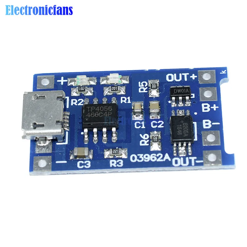 10 шт./лот Мини Micro type C USB 5V 1A 18650 TP4056 литиевый модуль зарядного устройства аккумулятора зарядная плата с защитой двойные функции