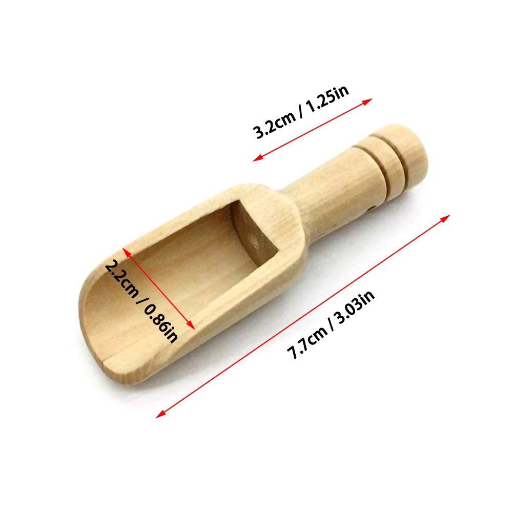 

10 PCS Wooden Spoon Coffee Tea Scoops Mini Candy Bath Salt Spices Flavors Spoons Antique Spoon