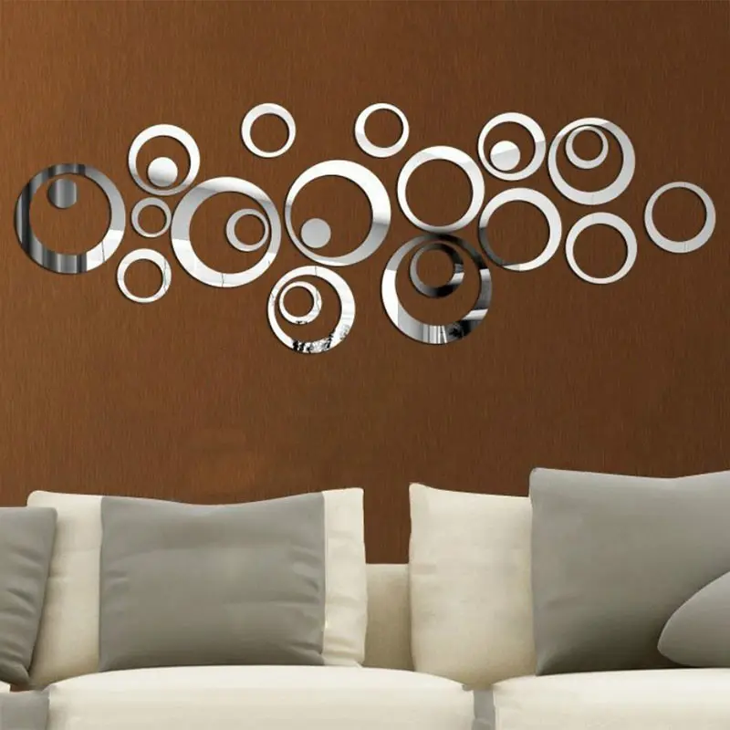 24 шт. зеркальные наклейки в виде Круга | Дом и сад